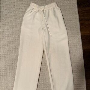 Aritzia Wilfred Elastic Waist Straight Leg Pants Ivory Size XS